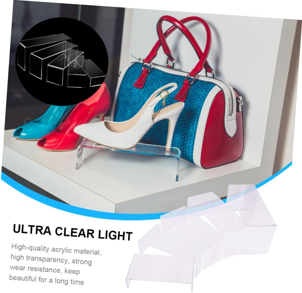 5pcs Acrylic U-Shaped Shoe Display Stands Large 5 Sizes for Store Marketing