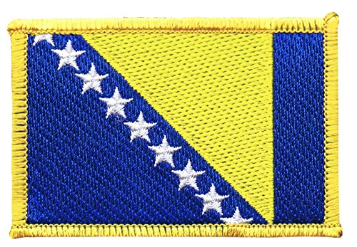 Flaggenfritze Flaggen Aufnäher Bosnien-Herzegowina Fahne Patch + gratis Aufkleber