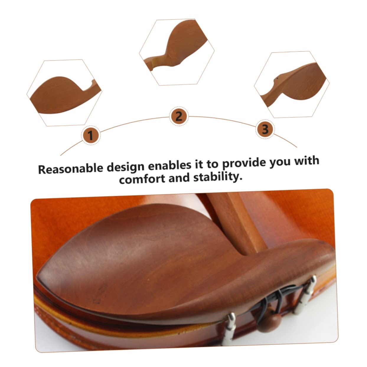 HANABASS 1Pc Jujube Wood Violin Chin Rest Comfortable and Durable Violin Playing Accessory for Enhanced Stability and Performance