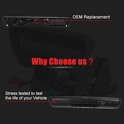 Miniatura 4 de X AUTOHAUX HC3Z9943400-NB - Manija trasera para puerta trasera con cámara de respaldo para Ford F-250 Super Duty King Ranch Lariat Platinum XL XLT