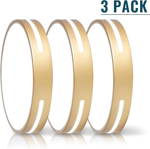 Miniatura 8 de Lámpara LED de techo de montaje empotrado dorada, lámpara de baño de 24 W, montaje de techo regulable, juego de 3, 12 pulgadas, cerca de techo, 5CCT