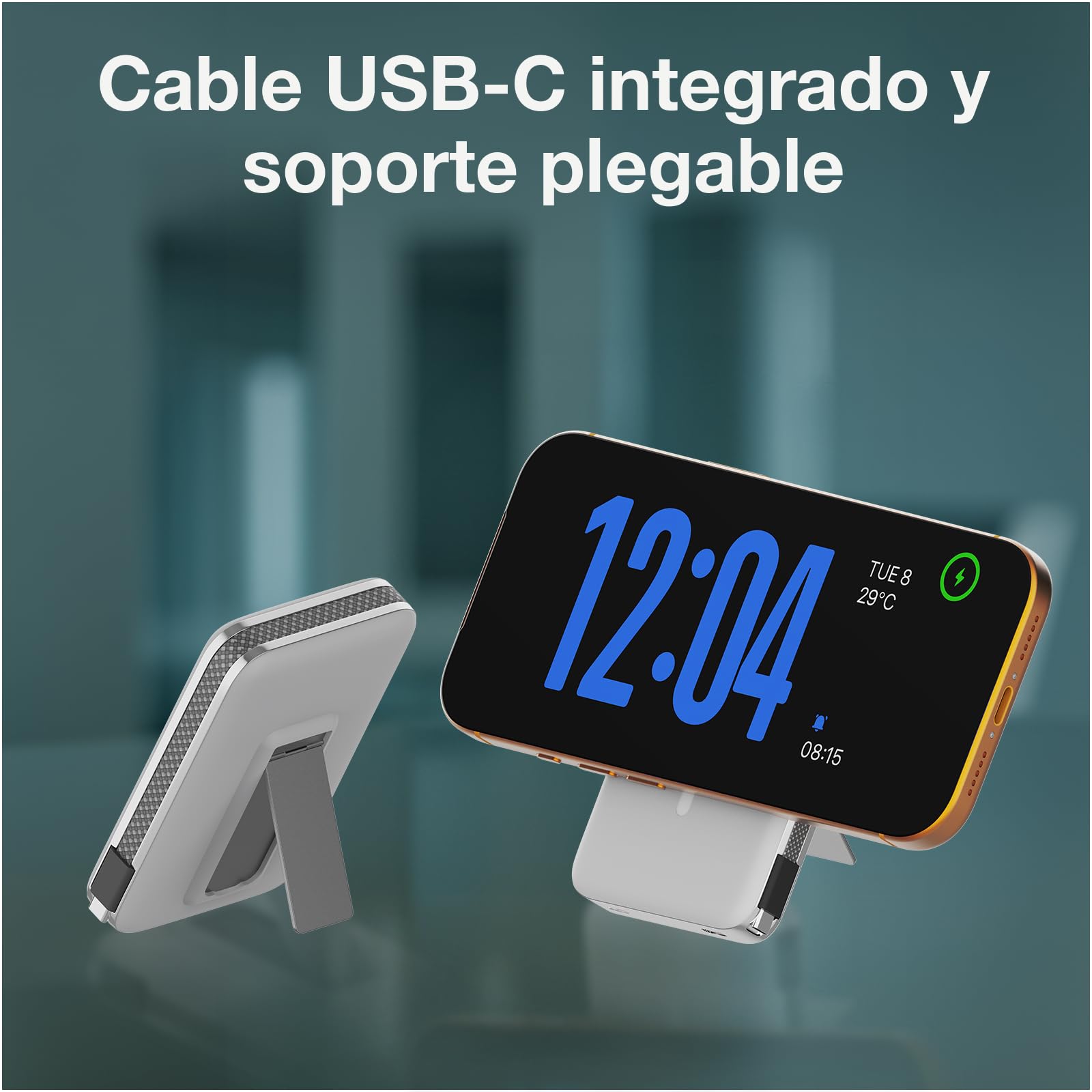 Power Bank Magnético Qi2.2 25W Certificado – 10000mAh Cargador Inalámbrico de Carga Rápida – Cable USB-C 35W – Batería Externa para MagSafe – para iPhone 17/16/15/14/13 Pro/MAX de WanderS - Blanco