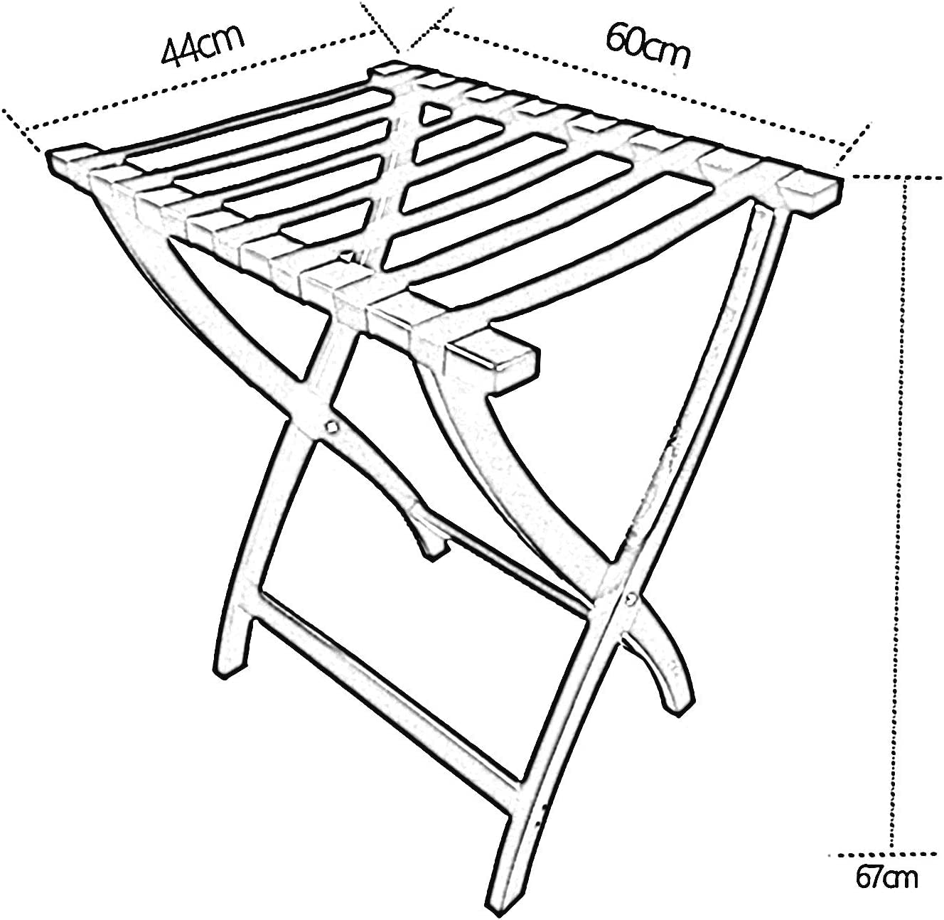 Genérico Portaequipajes para habitación de Invitados, portaequipajes Plegable para Maletas, portaequipajes Plegable de Madera Maciza, portaequipajes para habitación de Hotel, Perchero para