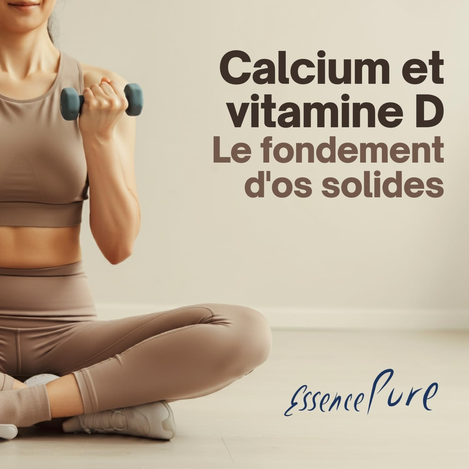 Calcium Vitamine D Essence Pure | Calcium de Corail Marin (1000 mg) + Vitamine D3 (400 UI) + Citrate de Magnésium (400 mg) | Os et Articulations Solides | 120 Gélules 2 Mois | Api-Nature