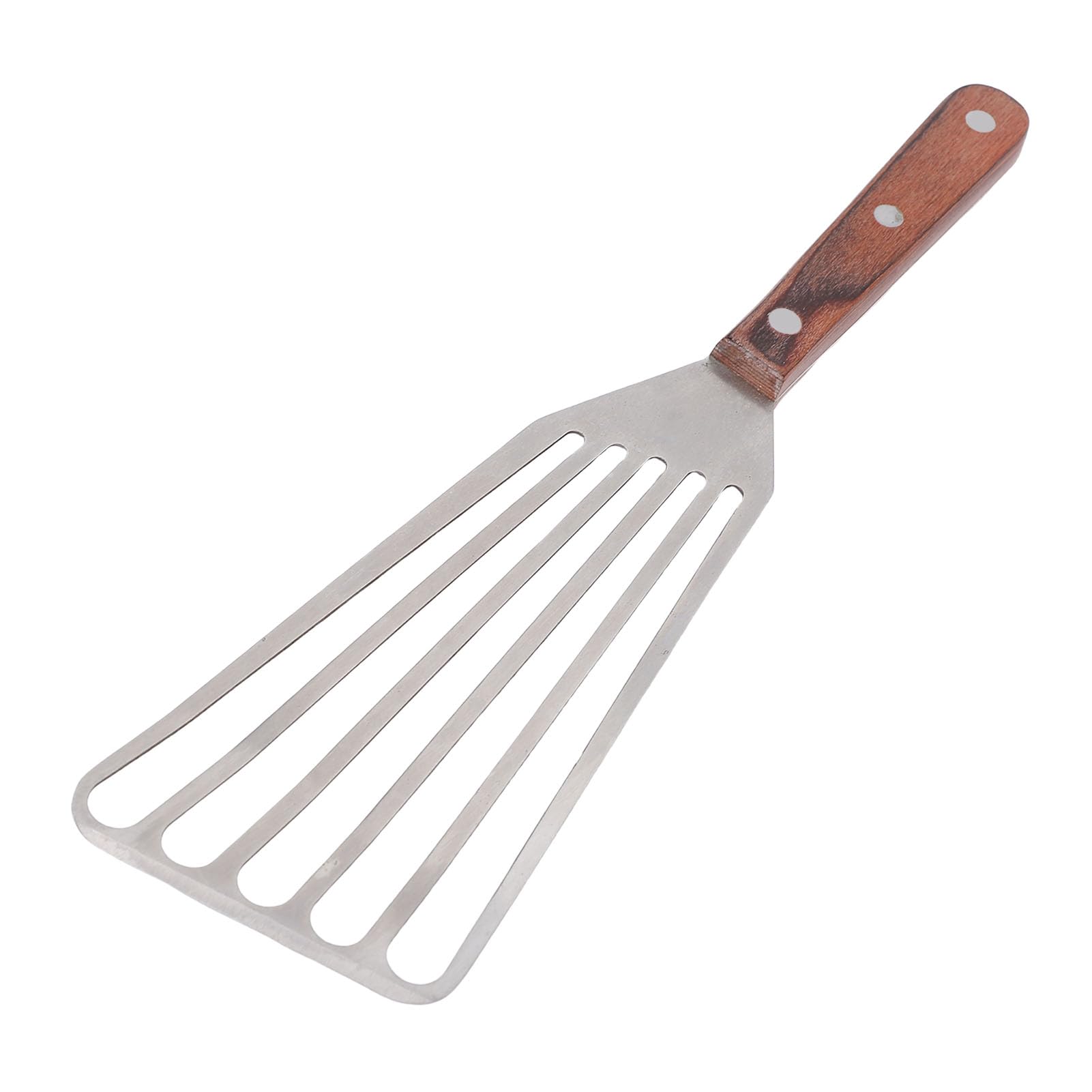 SIXRUN Espátula para Pescado, Volteador de Pescado de Acero Inoxidable con de Madera, Hoja Fina y Flexible para Freír Filete de y Salteado, Herramienta de Cocina Fácil de Limpiar para Parrilla de