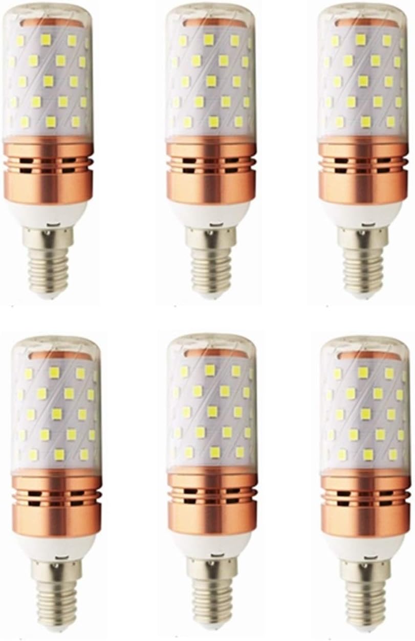 Low Voltage 12V E14 LED Bulb 10W 60LEDs LED Bulb 2835 SMD AC/DC 12V for RV Camper Marine,Solar Power Light and Off Grid 6-Pack (Color : Warm Wite)