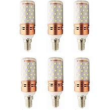Low Voltage 12V E14 LED Bulb 10W 60LEDs LED Bulb 2835 SMD AC/DC 12V for RV Camper Marine,Solar Power Light and Off Grid 6-Pack Color Warm Wite