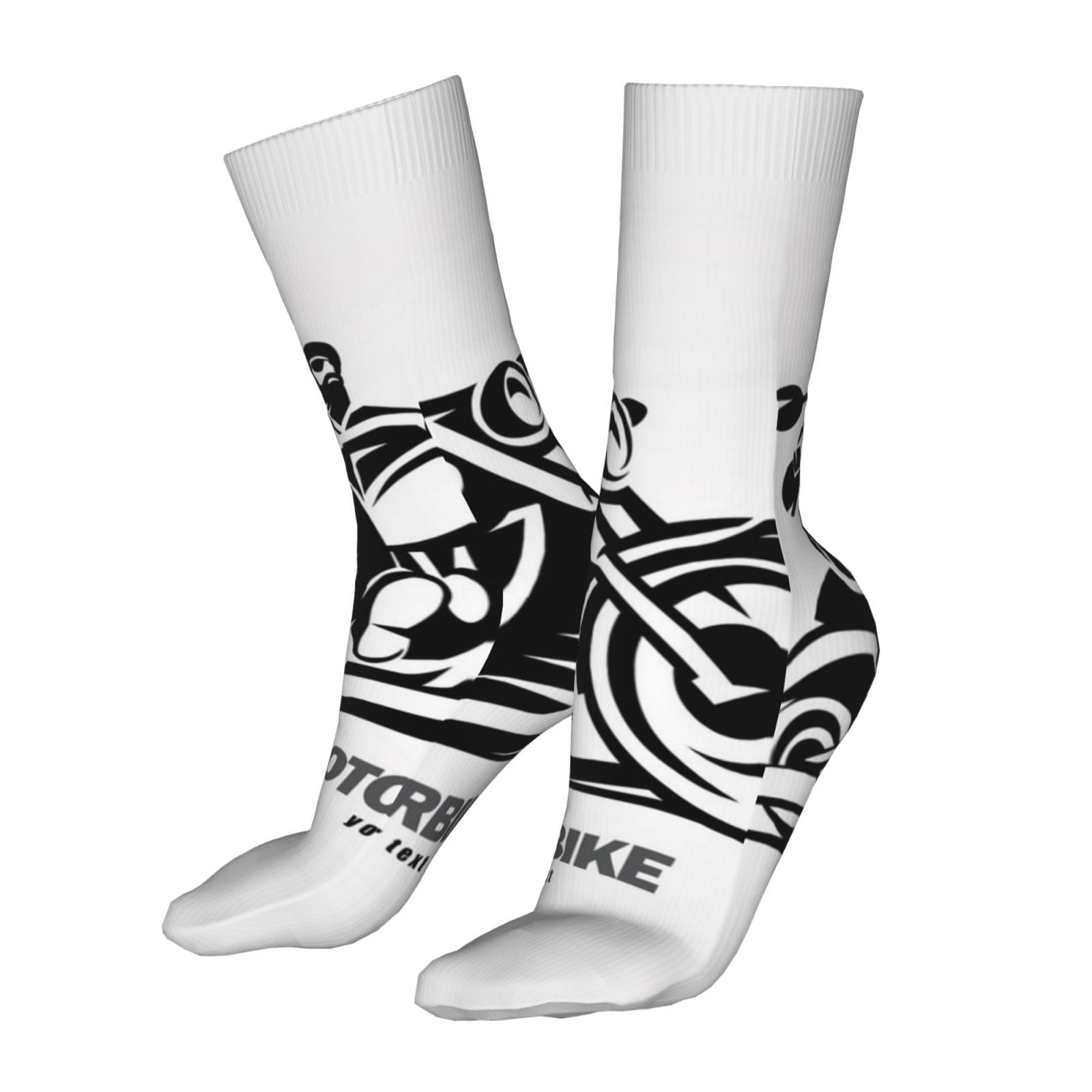 Hceaatb Men'S Women'S Crew Socks Black Biker Casual Athletic Socks Cute Fun Sockings For Hiking Sports Running