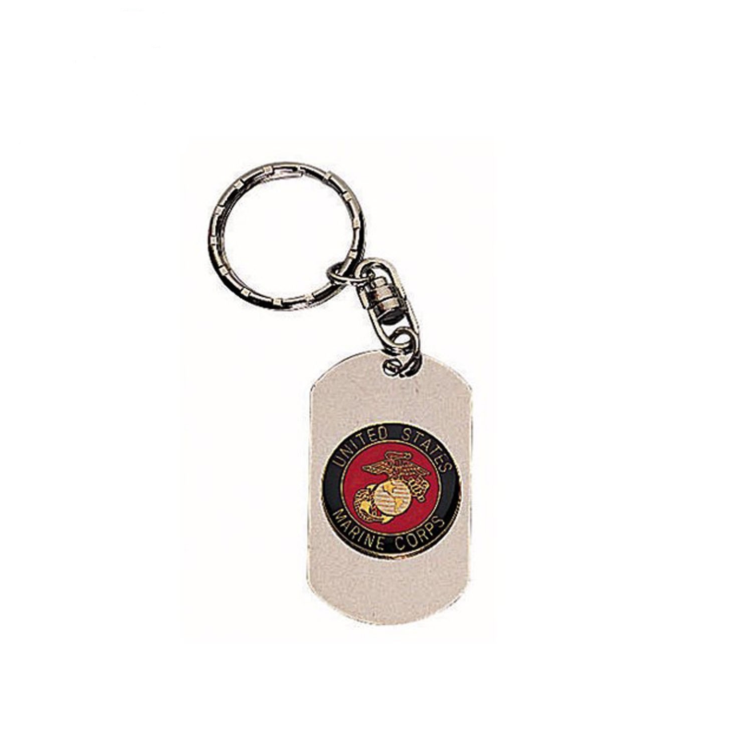 Silver Marine Dog Tag Key Chains