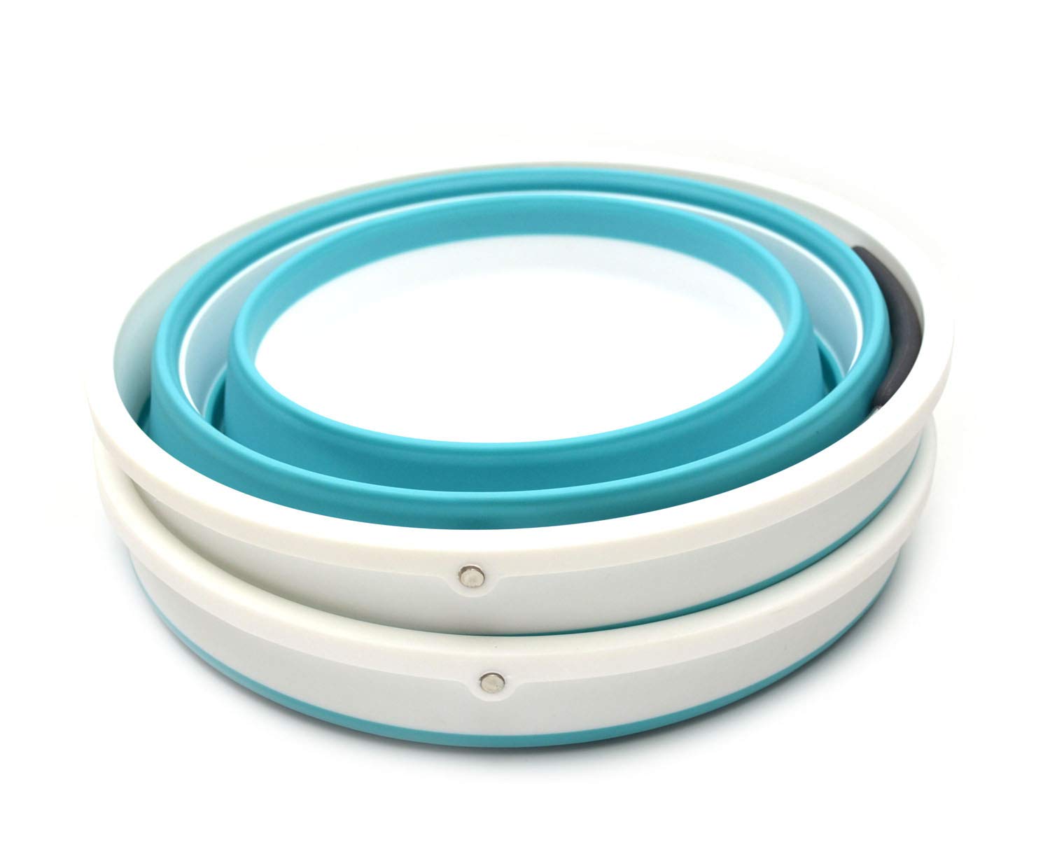 SAMMART Secchio da pesca pieghevole da 10 litri con coperchio di bloccaggio, vasca rotonda pieghevole, secchio d'acqua in plastica portatile, vaso salvaspazio per esterni (grigio/nero