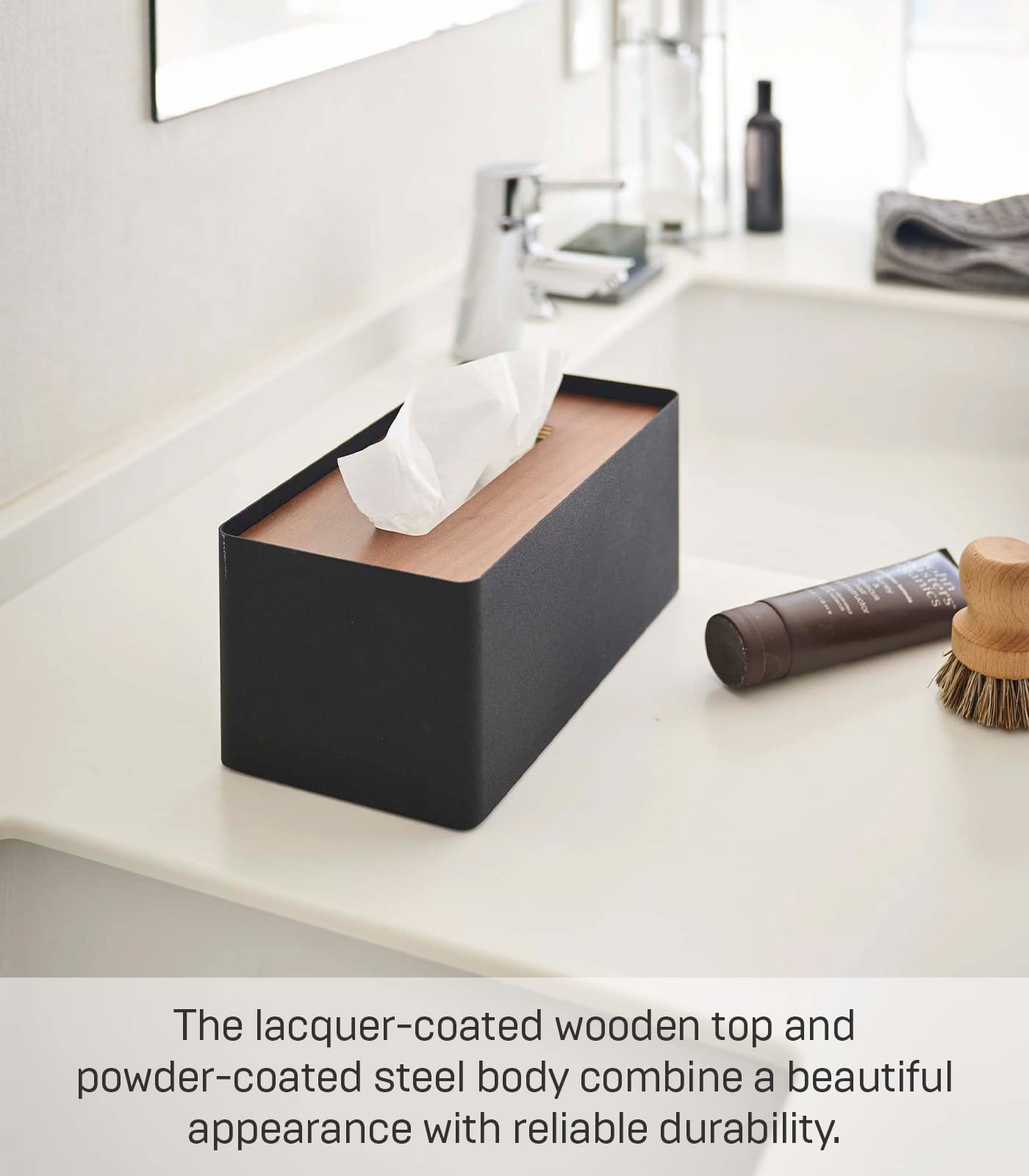 ごみ箱 STEEL TISSUE CASE Yamazaki Home Box Cover Lid | Steel | Tissue Case, One Size