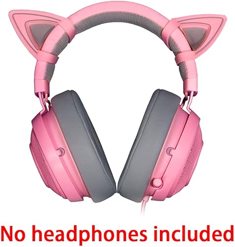 Miniatura 5 de HUYUN Orejas de gato de silicona para orejas de gatito, accesorio compatible con Razer Kraken 2019, Kraken TE auriculares (rosa)