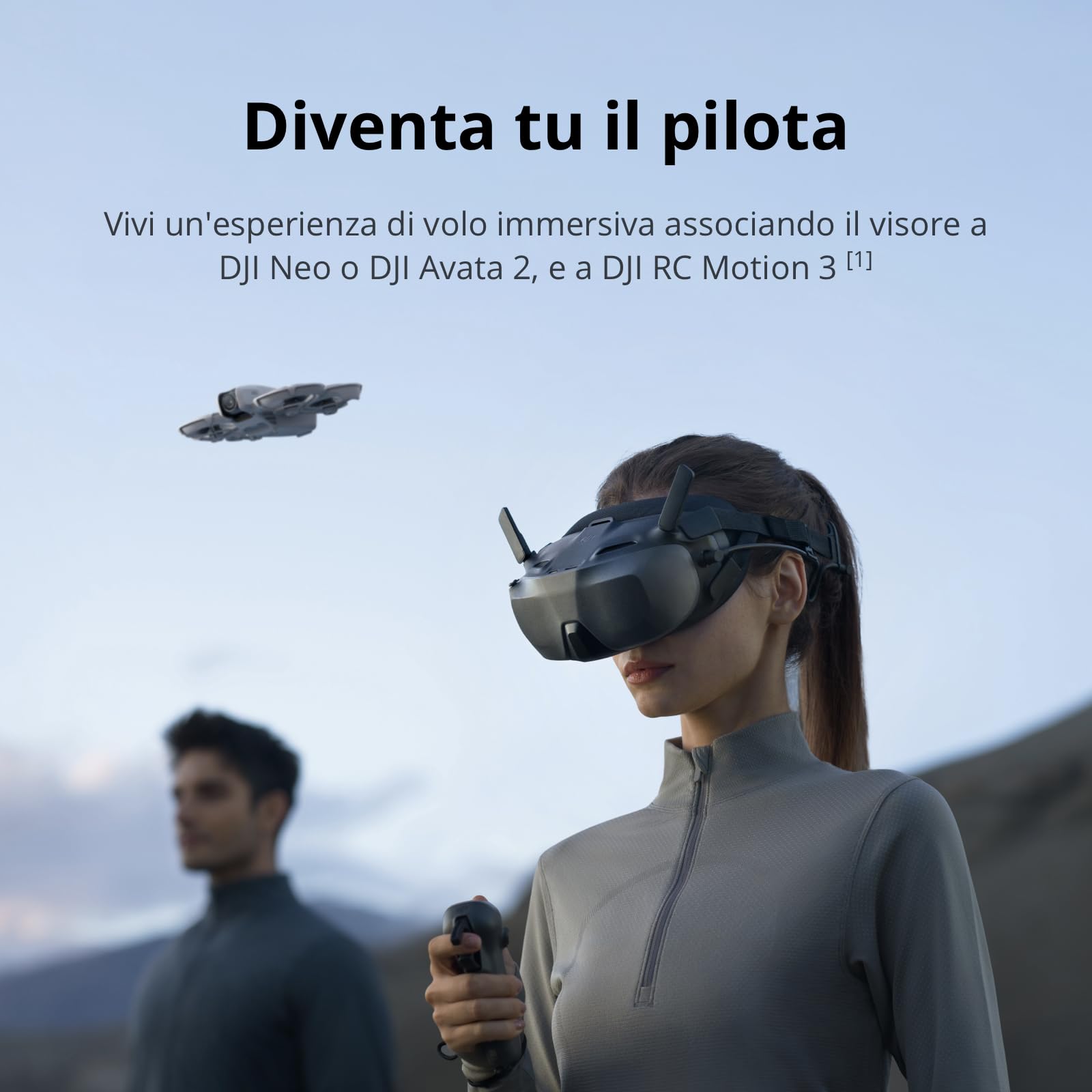 DJI Goggles N3, FPV Goggles con schermo ultra ampio da 1080p, esperienza di volo immersiva, visore per drone FPV, dirette senza fili, visore per drone, kit pronto all'uso, cursore AR