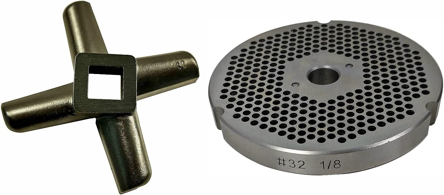 #32 1/8" Reversible Meat Grinder Plate - Cozzini Cutlery Imports (#32-1/8 Plate with Grinder Knife)