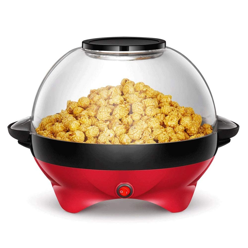 Eoweiot popcorn maker 800W Popcorn Machine, Non-stick Coating, Electric Stirring with Quick-Heat Technology, Cool Touch Handles