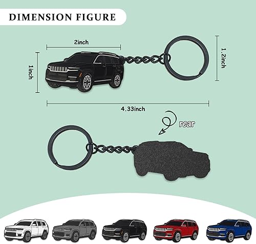 Miniatura 2 de Llavero para Jeep Grand Cherokee, para Jeep Grand Cherokee Accesorios 2011-2022, llavero de metal