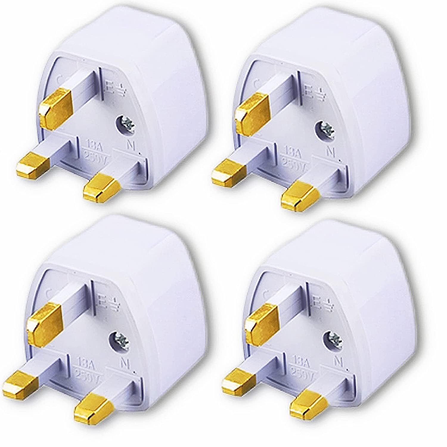Type-G Plug Adapter UK Converter - India to UK Plug Adaptor for Hong Kong, UAE, Dubai, Singapore England Universal Travel Adapter Power Plug, Color White, Pack of 4-image-36