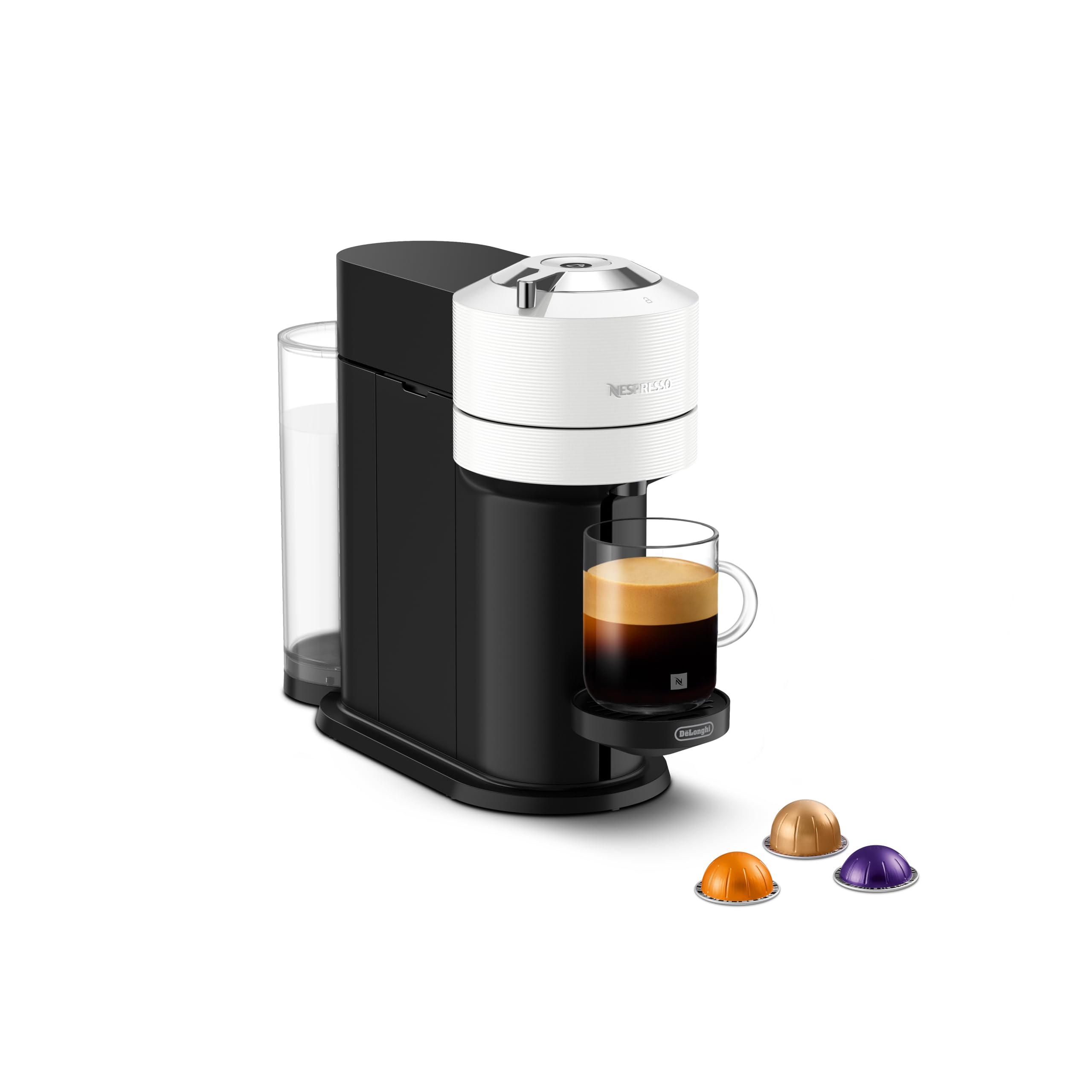 De'Longhi Cafetera Nespresso Vertuo Next, Cafetera Express de Cápsulas de Café Superautomática, Máquina de Café con Wifi y Bluetooth, ENV120.W, Blanco
