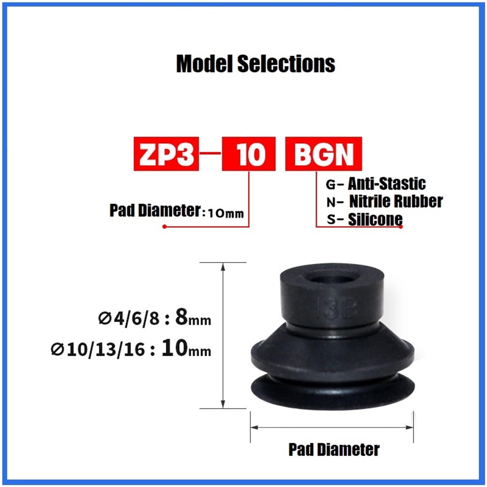 Mechanischer Balg Pneumatikspanner ZP3 Vakuumsauger Saugnapf Düse Luft