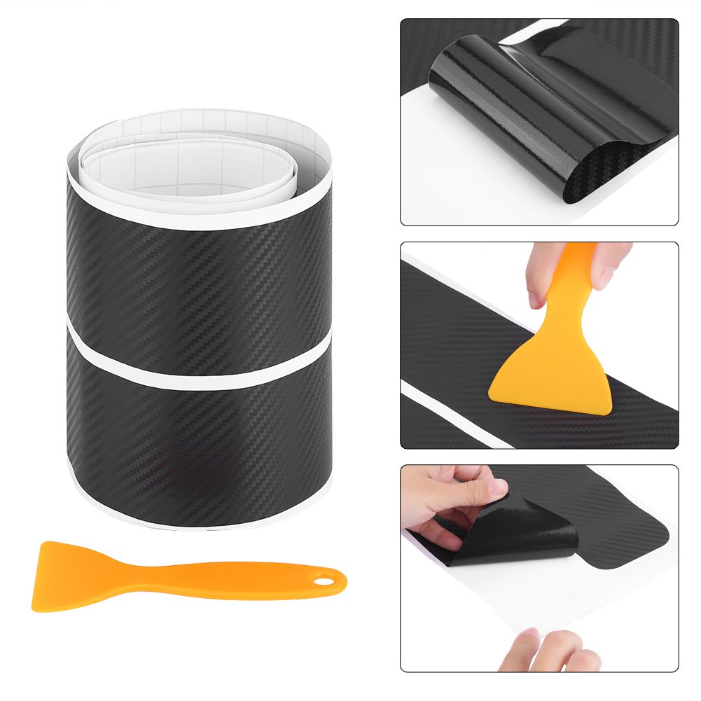 6 Pezzi Battitacco Auto In Fibra Di Carbonio - Protezione Portiere Universale, Adesivi Antigraffio Per Soglie E Paraurti - Foto 10