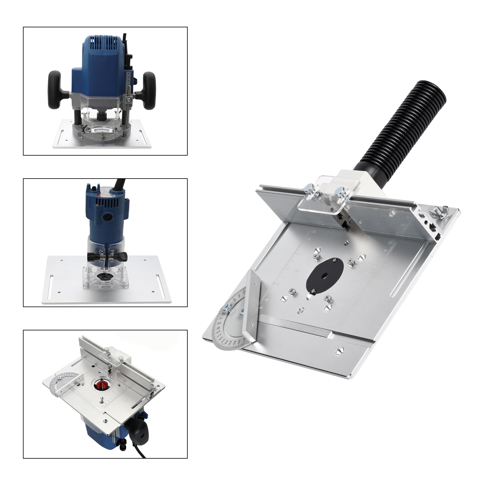 Piastre di inserimento per tavolo fresatrice, lega di alluminio con scala chiara, piastra di inserimento per tavolo fresatrice per fresatrici superiori, Router Table Insert Plate, piastra fresatrice