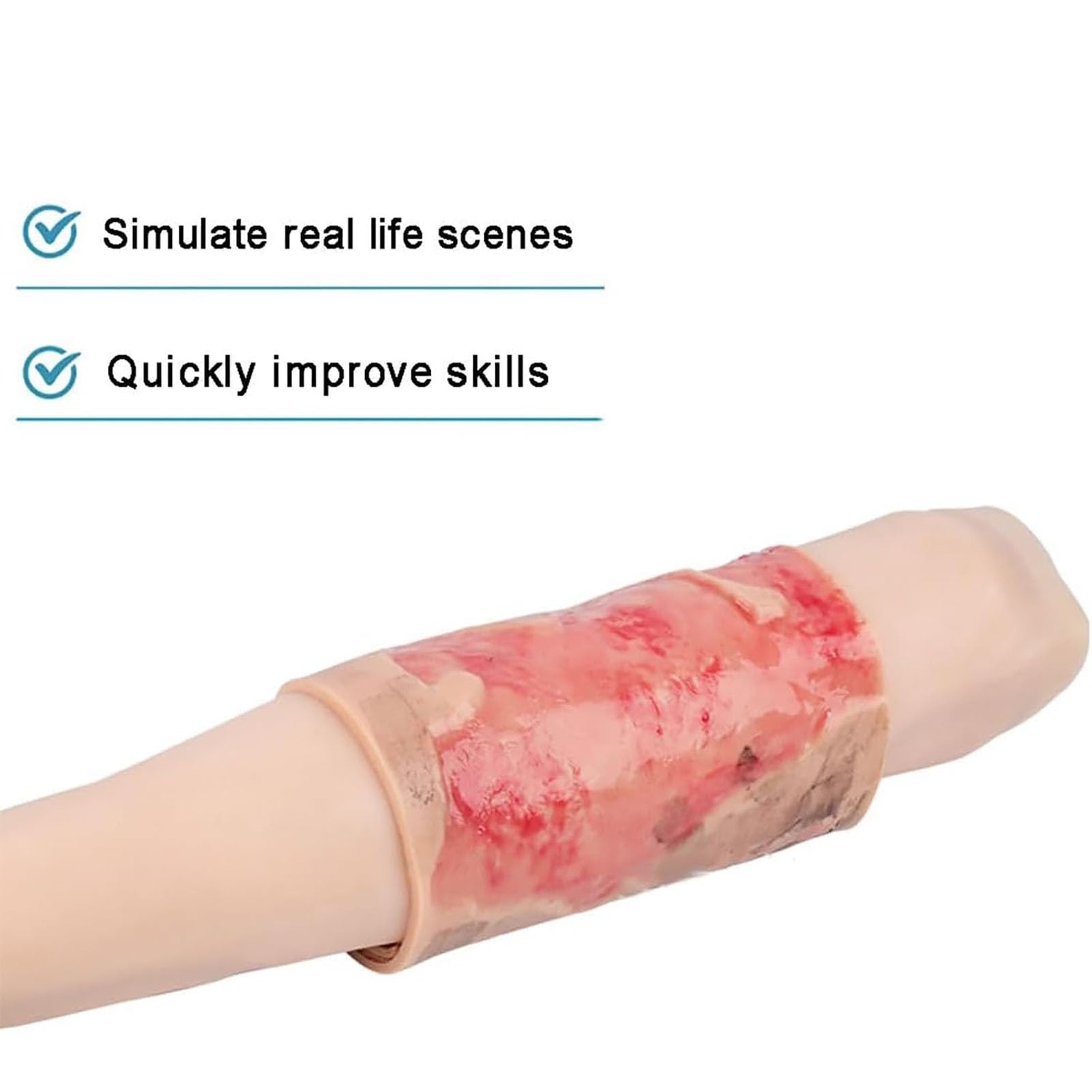 Modello Simulato di Ustioni per Ferite, Modello di Allenamento per Ustioni degli Arti a 2-3 Gradi, Ampone Dimostrativo Indossabile per Lesioni da Ustione, Design Dall'aspetto Realistico