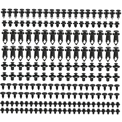 Aiuphing remaches plastico coche,190 piezas 6 tamaños grapas coche paneles de puerta,universales clips coche carrocería,sujetador de clip para coche, para panel de salpicadero de radio de parachoques