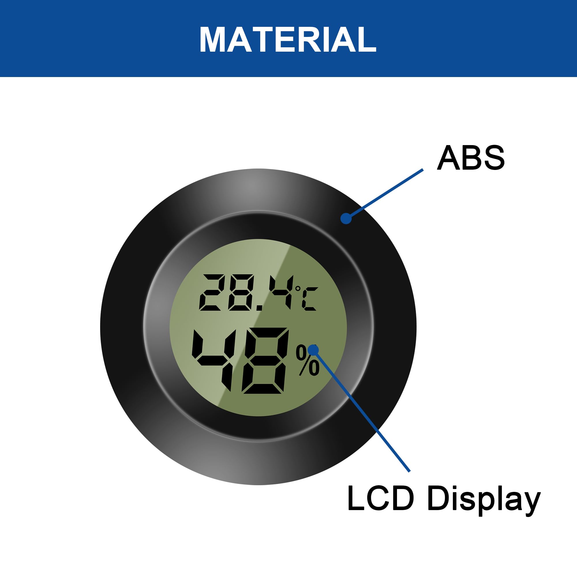 5PCS Mini Termometro Ambiente Interno Digitale, Igrometro Digitale, Monitor di Temperatura e Umidità per casa, asilo nido, incubatrice per chitarra Rettili Serra per auto, Nero