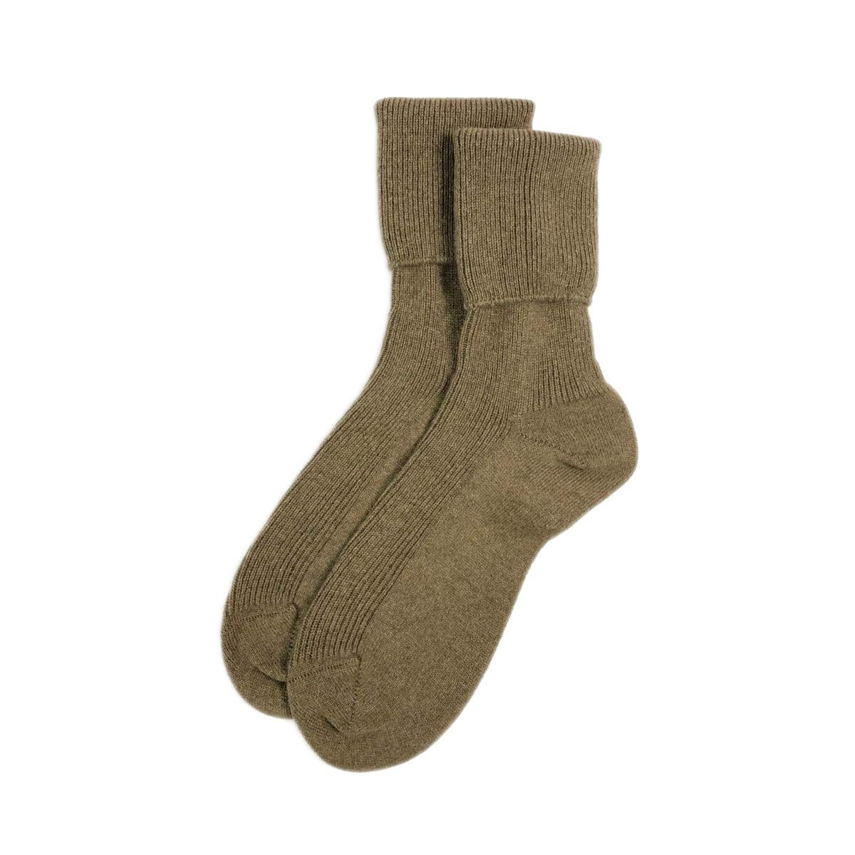 Jasmine Silk Ladies Cashmere Socks Made in Scotland for Women (Otter)
