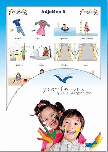 Tarjetas de vocabulario - Adjetivo 3 - Tarjetas Flash Adjetivos en Español para Niños, Niños Pequeños y Adultos