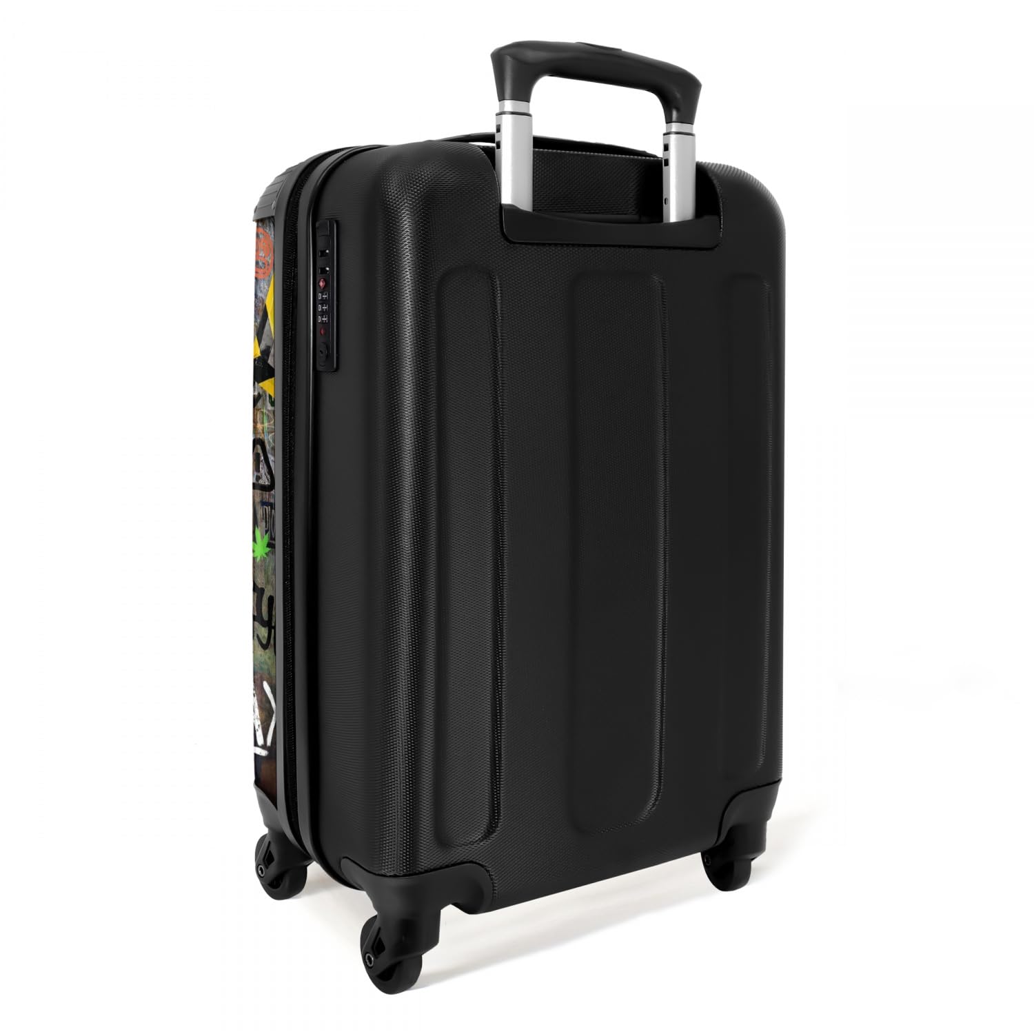 NoBoringSuitcases.com Maleta de Viaje Cabina Trolley con Ruedas, Equipaje de Mano Carry on Luggage - Mona Lisa Graffiti (55x40x20 cm)