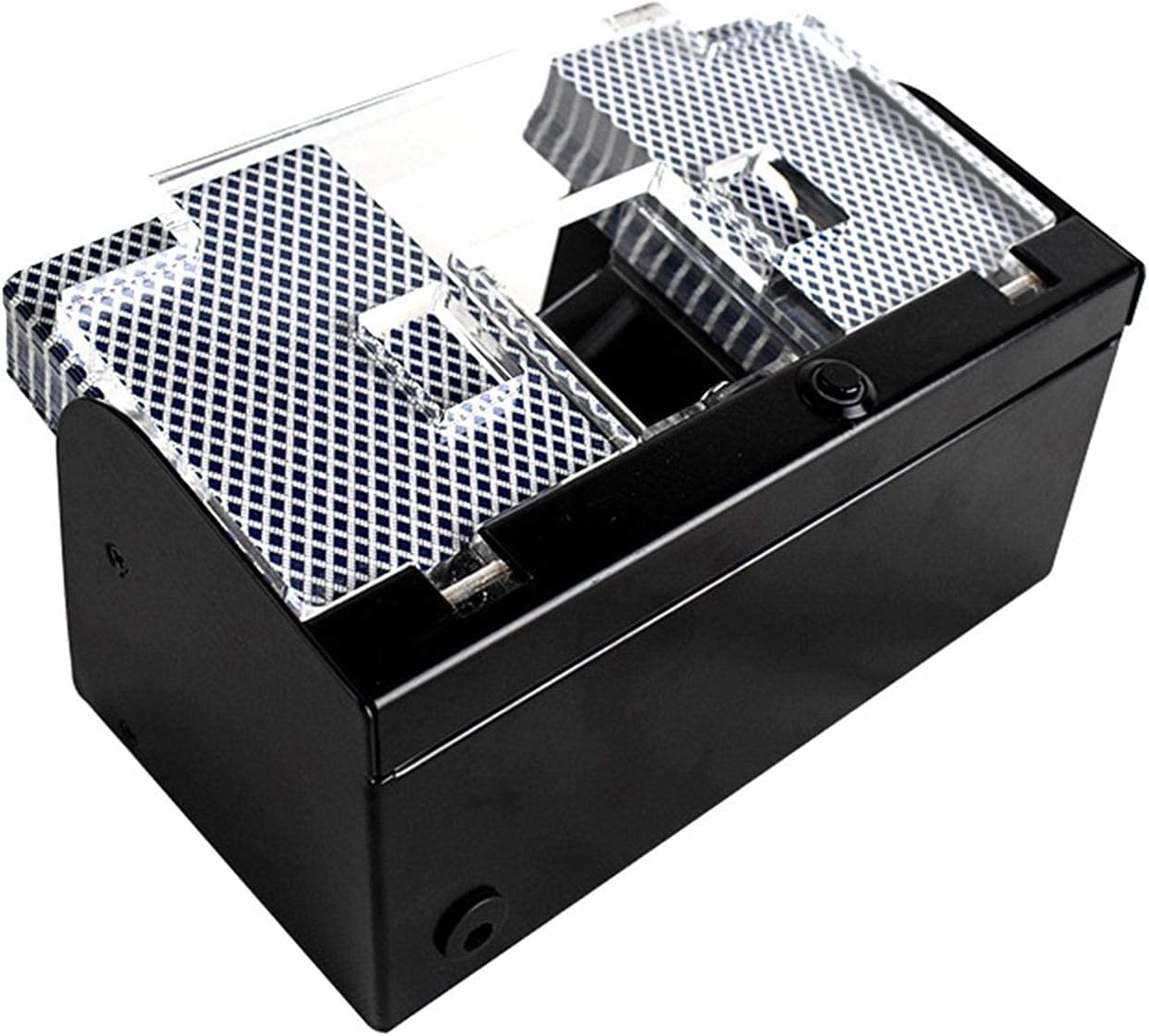 WEIZHI Automatic Electric 2 Deck Card Shuffler Great for Home & Casino Use for Blackjack,Poker Playing Card Games and Rummy, Black, 8.98 * 5.16 * 4.29 inch(03T2523JBJ)