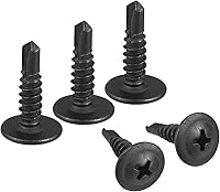 Vista 5 de uxcell Phillips Tornillos autorroscantes de cabeza, # 8 x 1/2 "acero al carbono, tornillo de chapa autoperforante, negro, 500