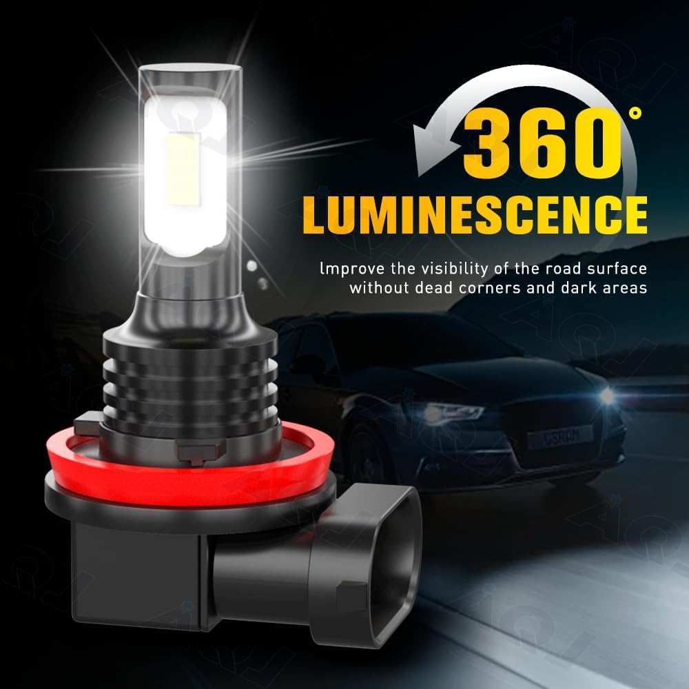 For Toyota Camry 2007-2014 Fog Light Kit, 9005 H8 HI-Low Beam H9 Fog Lights, 6000K White Light Combo Kit, Plug and Play, 6-Pack