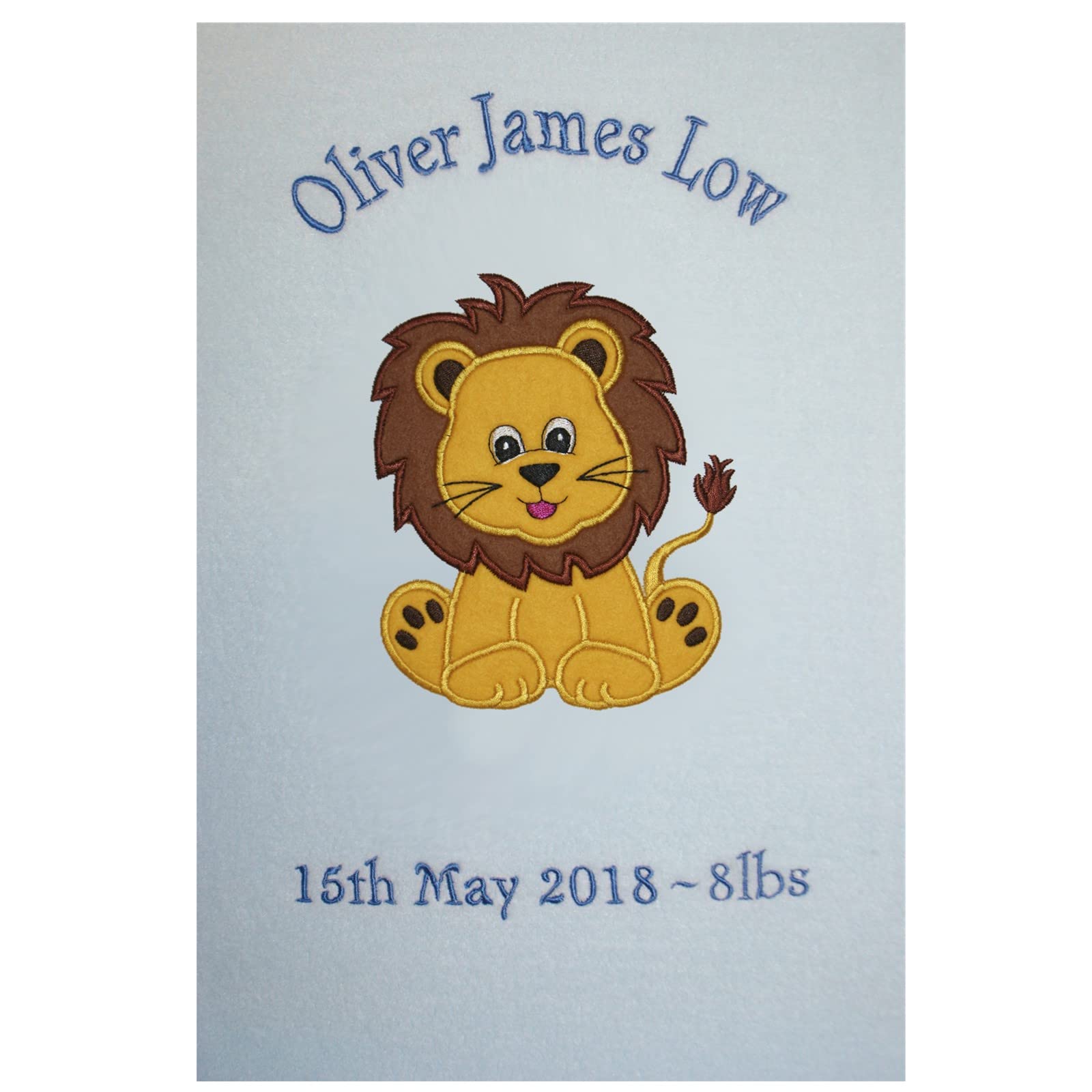 Leo The Lion Personalised Applique Super Soft Fleece Blanket – 6 Blankets Available