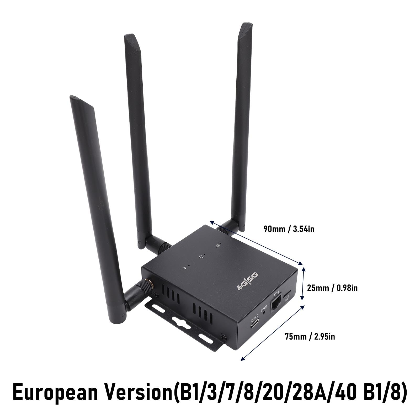Gonetre 4G SIM Card Router Wireless CPE WiFi Antenna Portatile Ad Alta velocità Antenna Strong Segnale per Ferro da Viaggio per Ufficio 90x75x25mm (Versione UE)