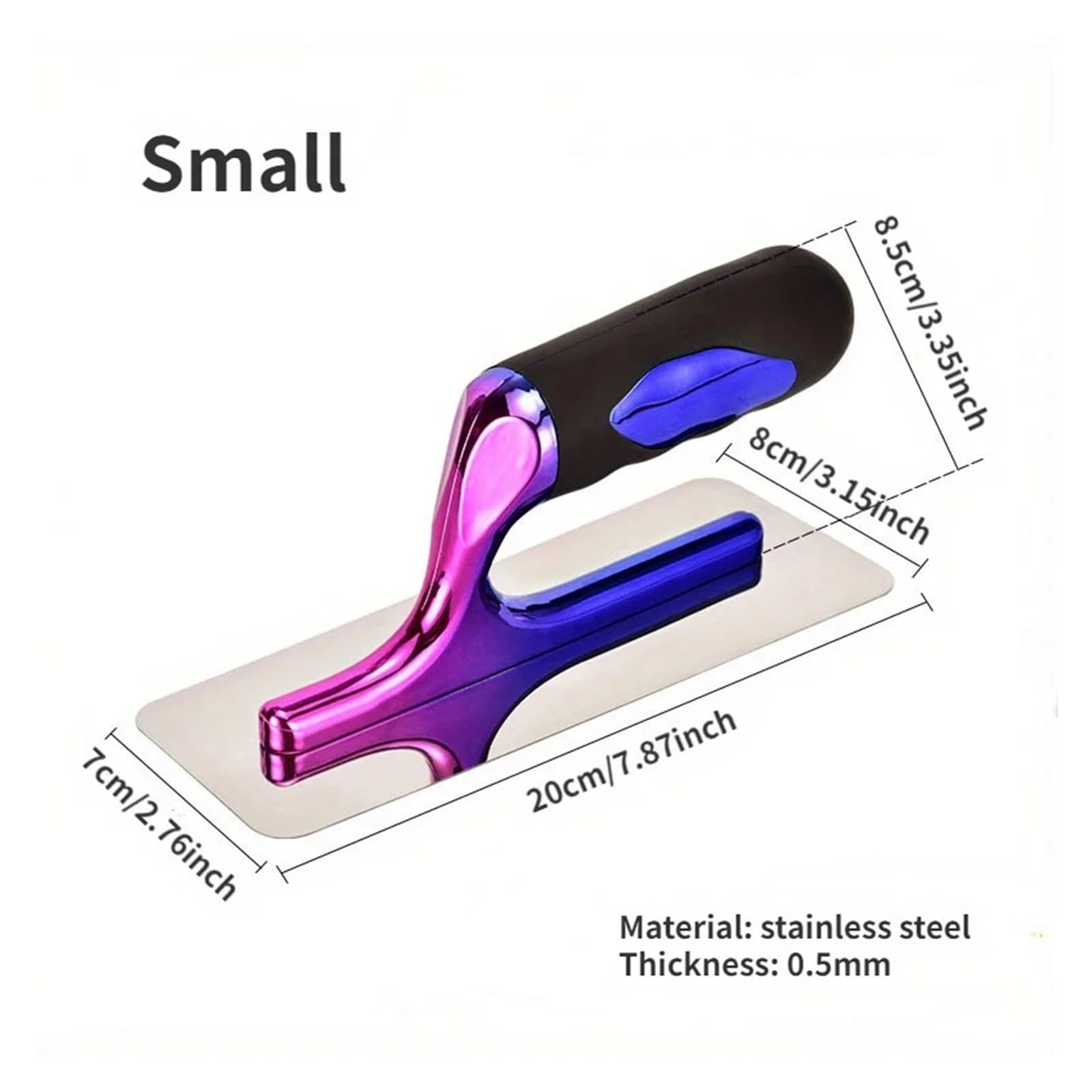 0,5 mm Dicke, bunter Edelstahl-Verputzkelle, Farbschaber, Zement, Reparatur von Rissen, Maurer-Bauwerkzeug(S)