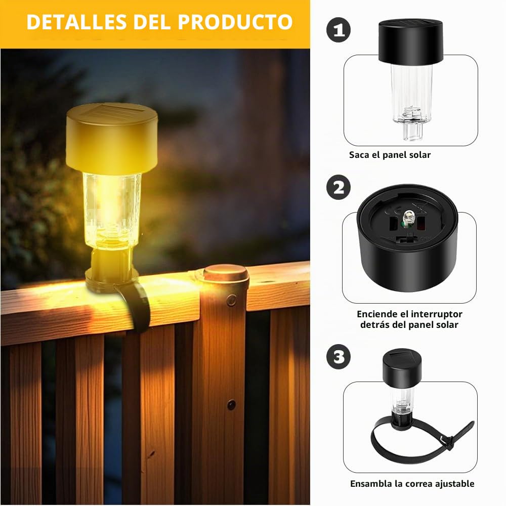 Luz Solar para Piscina, 8 Piezas Luz Solar Piscinas, Impermeable Luces Piscina, Luces Solares Piscina, Luces Solares LED Exterior Jardin, para Jardín, Patio, Calzada, Piscina y Camping