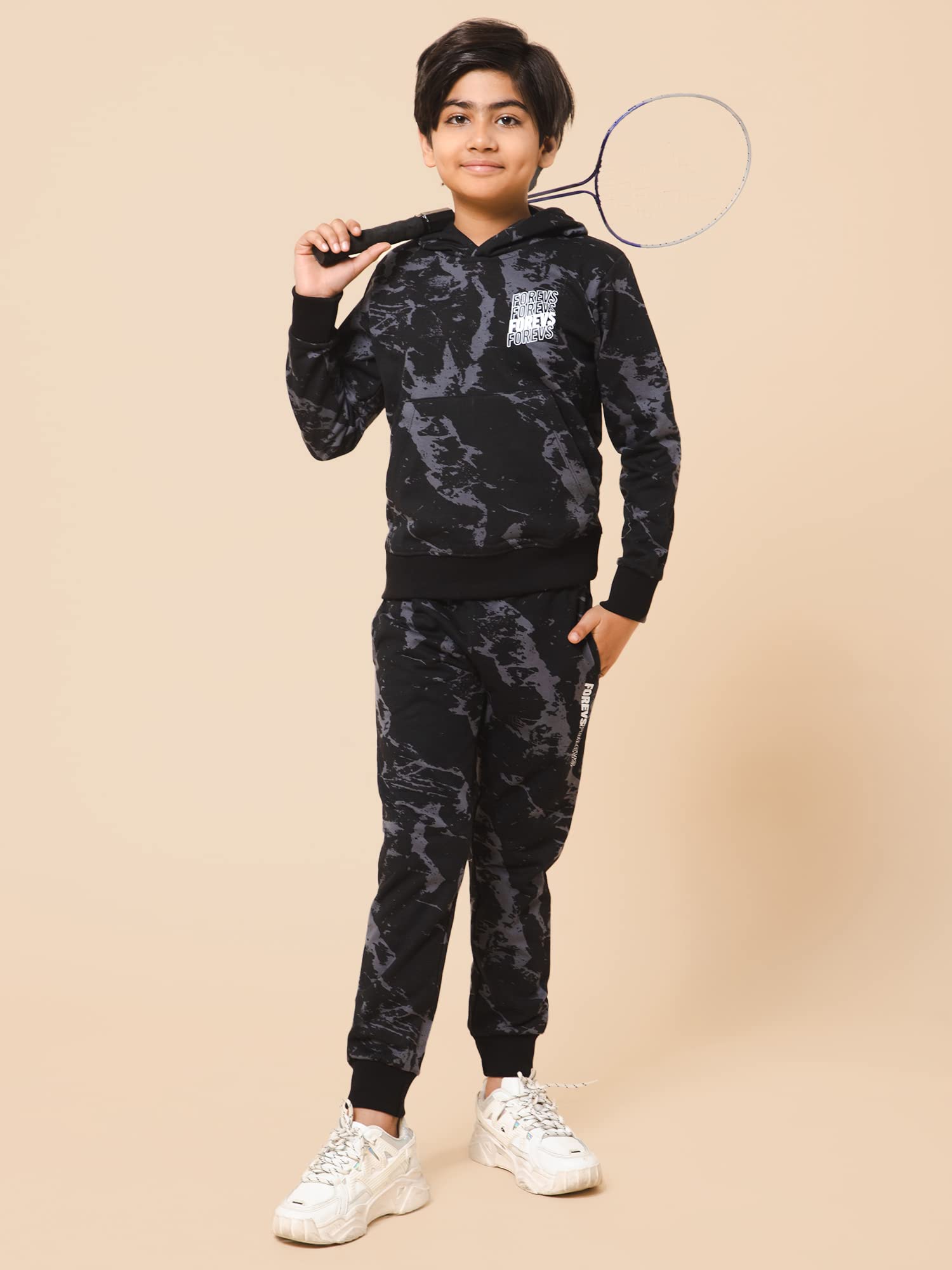 Alan Jones Clothing Boys Patterned Tracksuit Set (Black_11-12 Years) 1