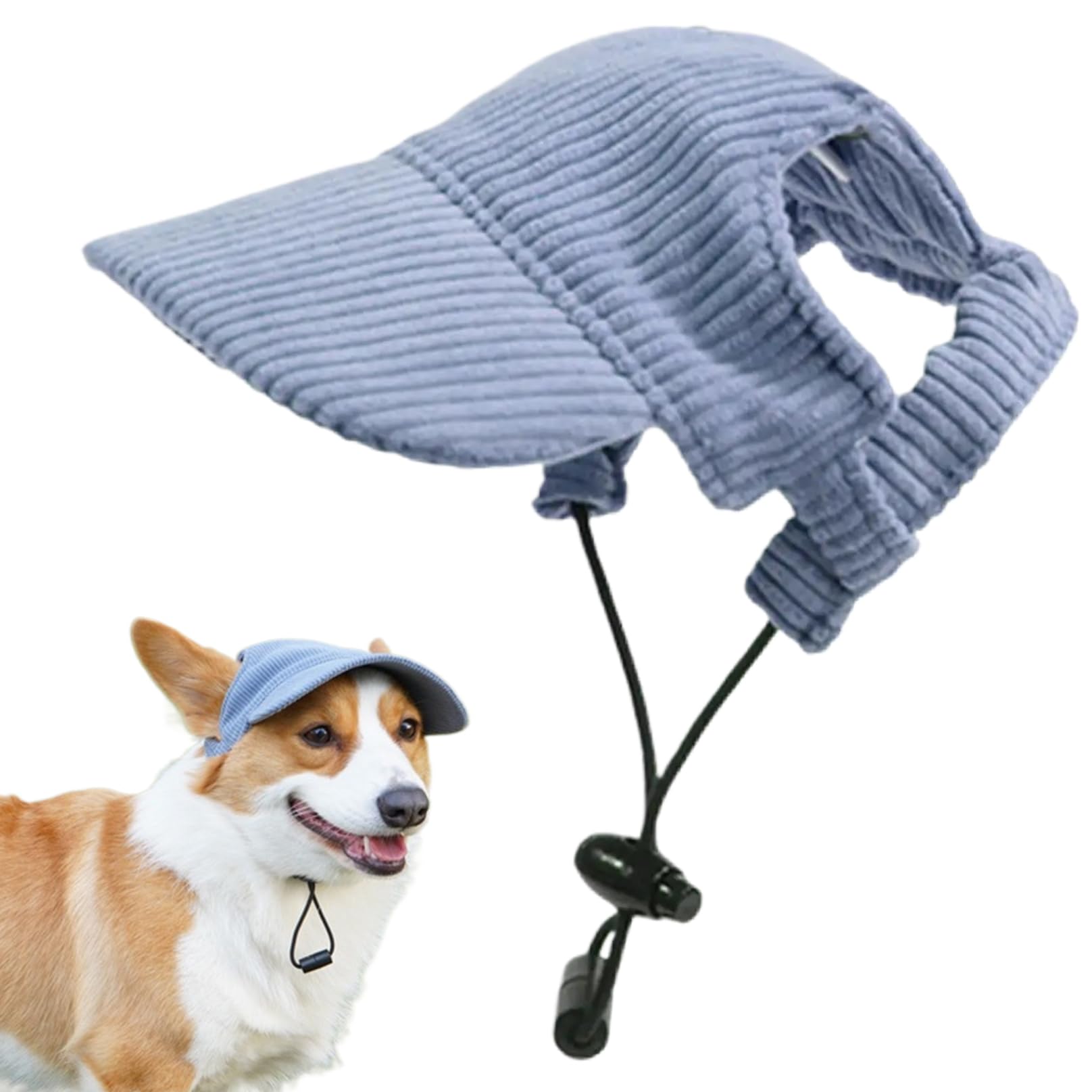 HoveeLuty Dog Sun Hat Adjustable Dog Baseball Cap with Ear Holes Sun Protection Dog Beach Hat with Front Brim Portable Dog Hats for Dogs 3.5-7.5kg Blue Sun Hat for Dogs Dog Beach Hat Puppy Hat