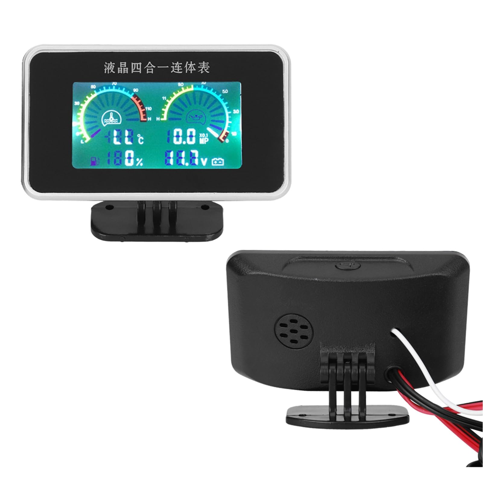Cryfokt Voltímetro Digital para Coche 9V-36V Indicador de Temperatura del
