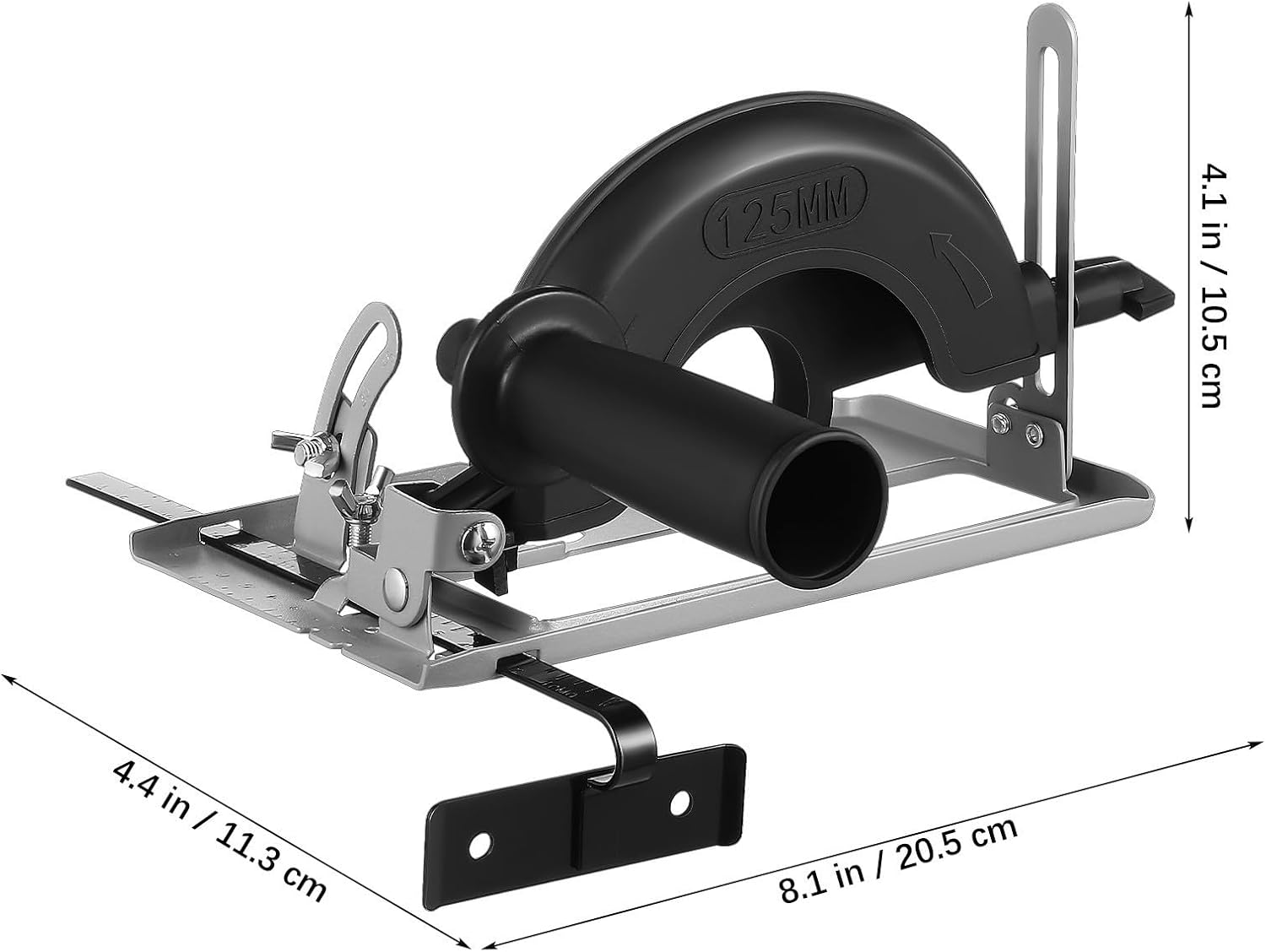 Heavy Duty Adjustable Angle Grinder Stand with Multi-functional Metal Bracket, Fits 100-125 Machines, Angle Adjustment 0-45°, Cutting Depth 0-40mm, for Woodworking Table Tool