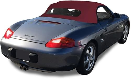 Compatible con Porsche Boxster 986 1997-2002 Convertible Top con paño de lona de vidrio calentado para ventana (borgoña)