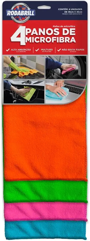 Rodabrill Panos de Microfibra, Multicor