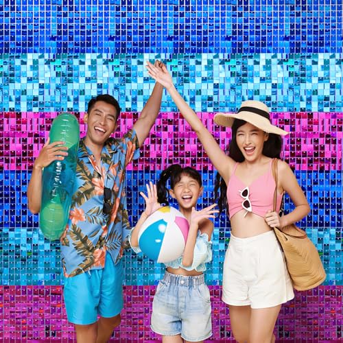 Bupelo Hawaiian Luau Shimmer Wall Backdrop 24 Pzas miniatura 4