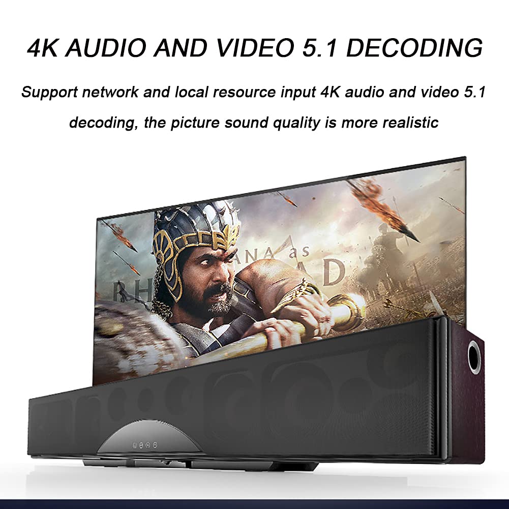 RSGK Altavoces Cine En Casa 5.1, Sistema Android Inteligente WiFi Integrado, Configuración De Alta Fidelidad + Decodificación Sin Pérdida Audio Y Video 4K, Utilizado para Películas, Música Y Juegos