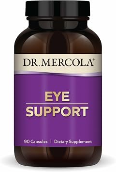 Dr. Mercola Eye Support - Supports Eye & Vision Health - with Lutein, Zeaxanthin, Organic Astaxanthin & Black Currant - Non-GMO, Gluten-Free & Soy Free - 90 Capsules 90 Servings