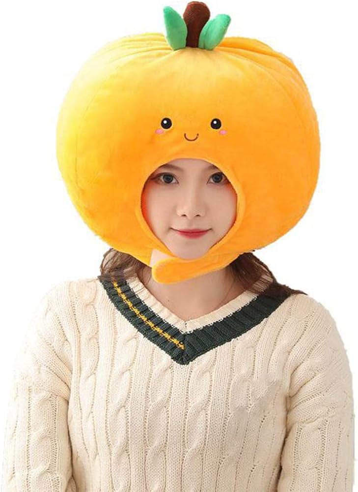 ぬいぐるみ オレンジ帽子 緑色 Amazon.co.jp: リンゴ チリ ダイダイ ミカン帽子 被り物 キャップ