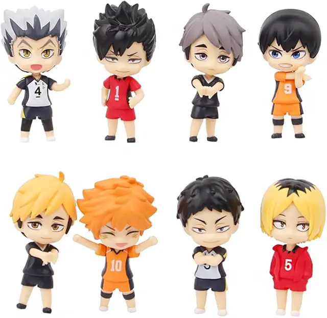 Figuritas Haikyuu - Juego de 8 Figuras de Anime de 7,5 cm