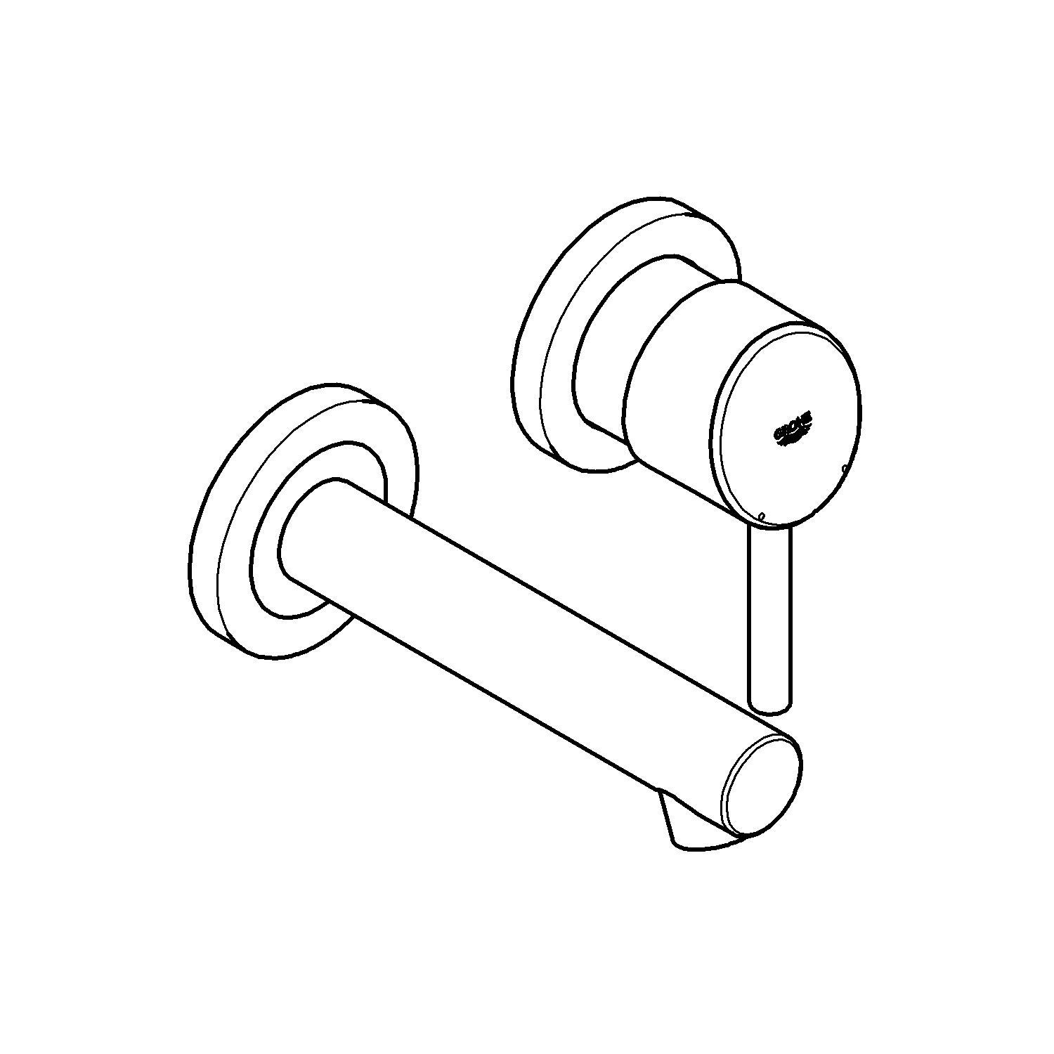 Grohe 19575001 Miscelatore a Parete per Lavabo Serie Concetto 19575, Cromo